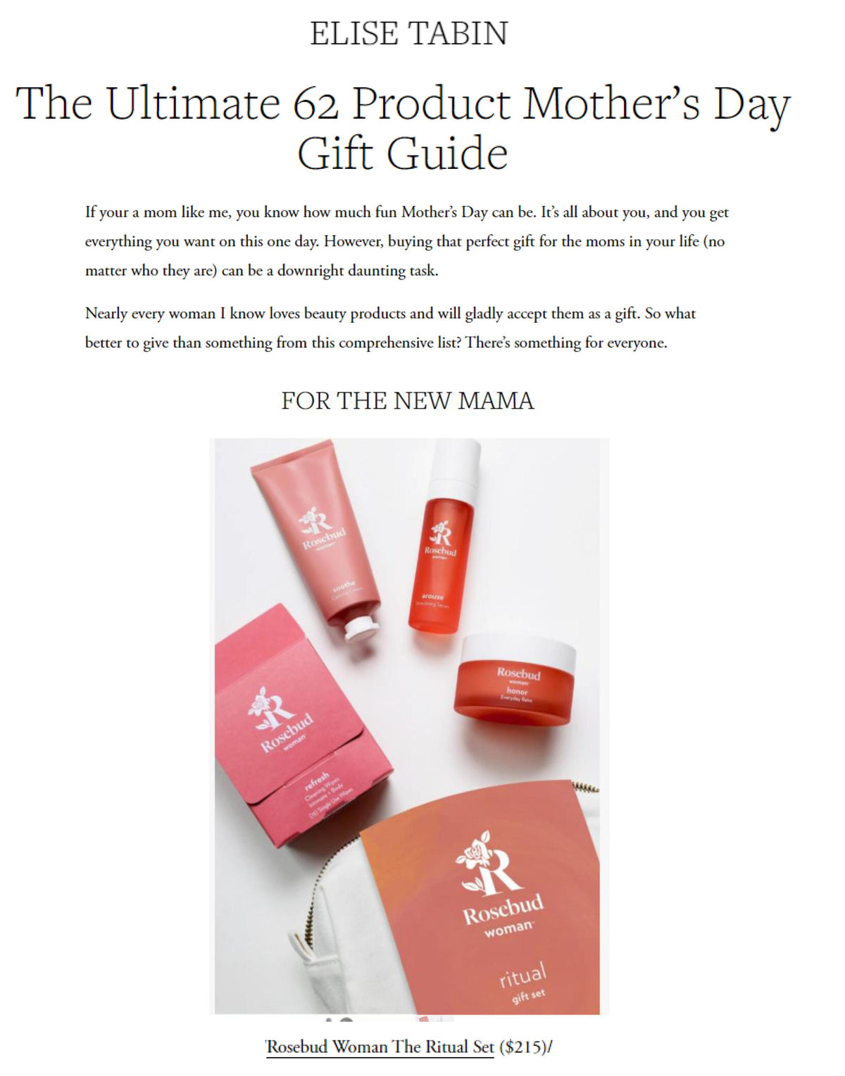 Elise Tabin: The Ultimate 62 Product Mother's Day Gift Guide