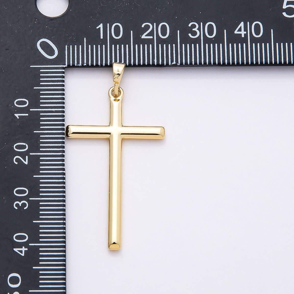 14K Gold Filled 36mm Plain Religious Cross Charm | Charms-00666