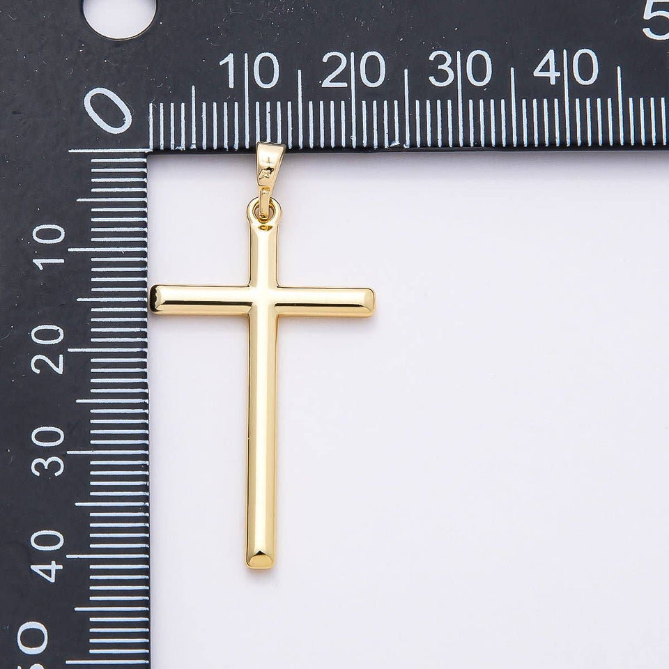 14K Gold Filled 36mm Plain Religious Cross Charm | Charms-00666
