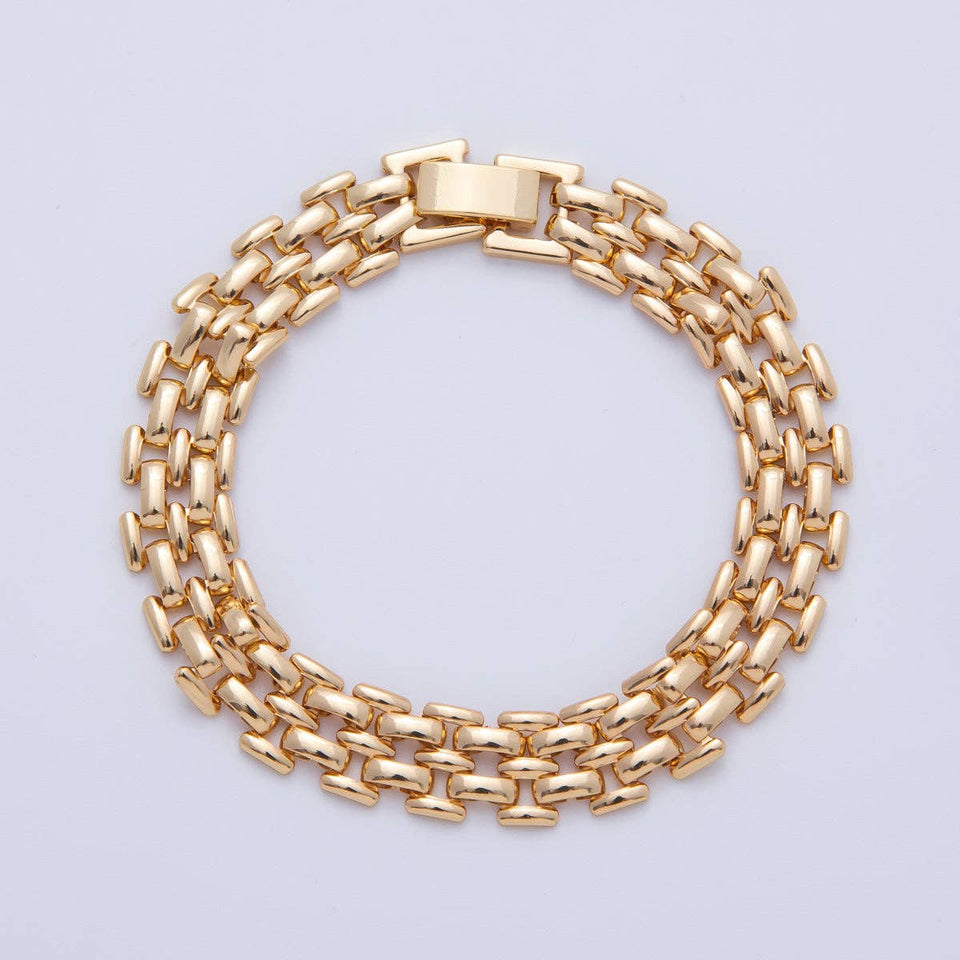 18K Gold Filled Minimalist Panther Chain Bracelet | WA-3947