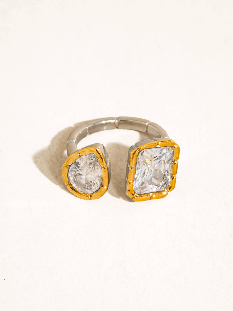 Serréa 18K Gold Non-Tarnish CZ Adjustable Ring