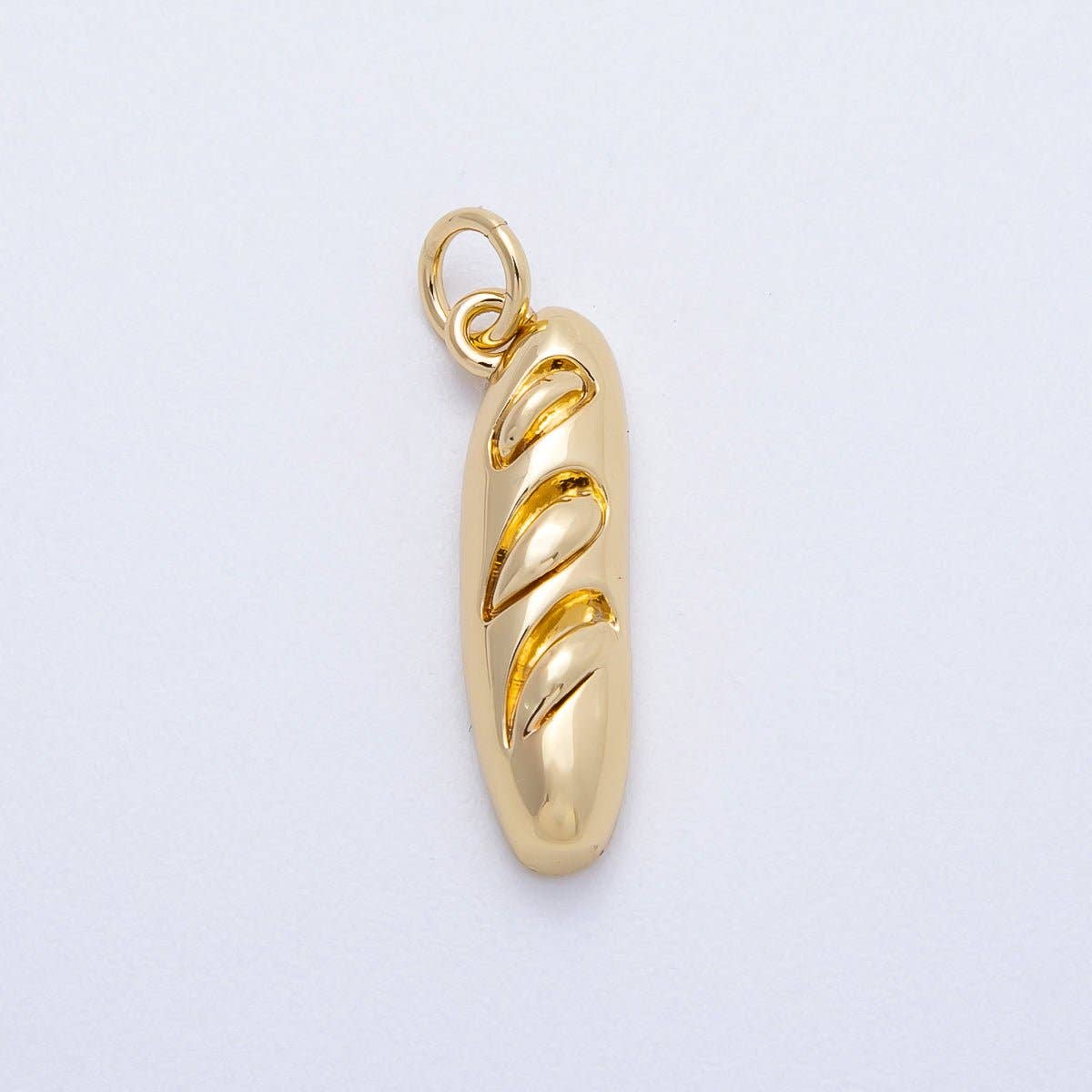 16K Gold Filled 21mm Bread Baguette Breakfast Charm | Charms-00717