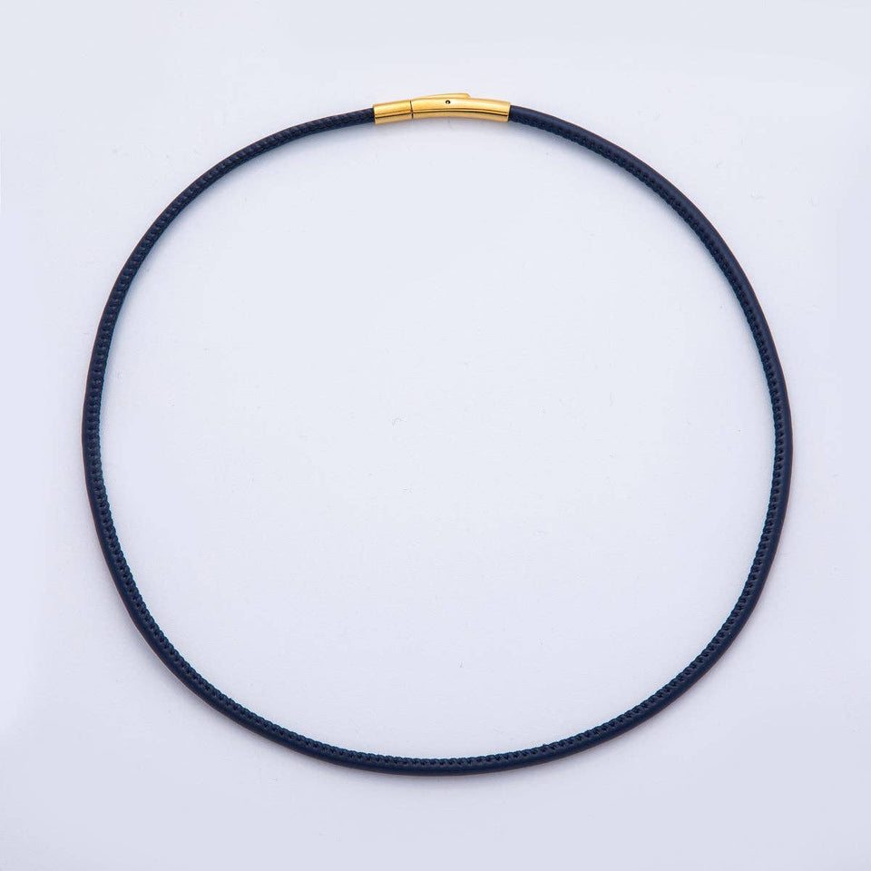 18K Gold Filled 4mm Black, Brown, Red, Blue Fall Faux Leather Cord 19 Inch Necklace | WA-3853 ~ WA-3856