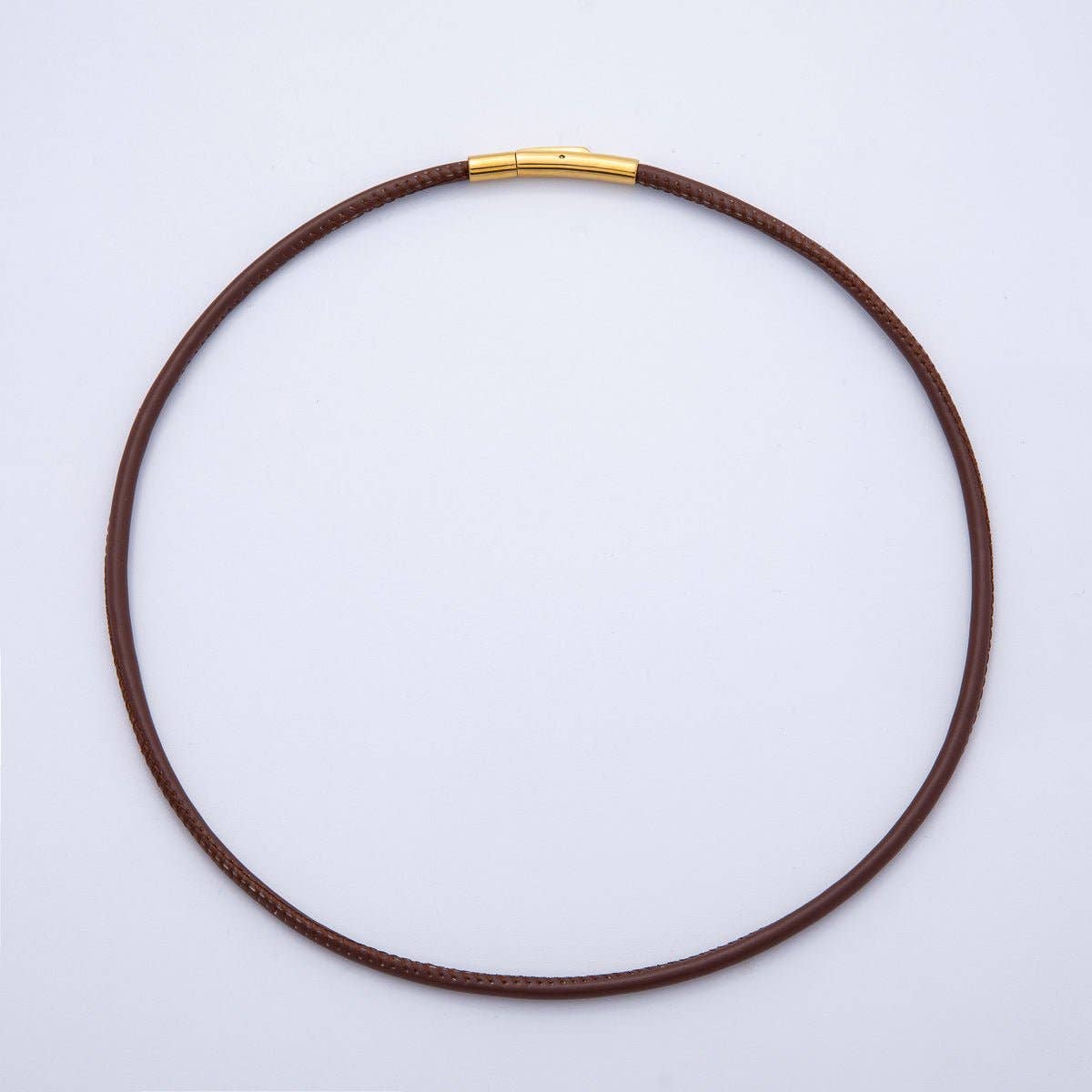 18K Gold Filled 4mm Black, Brown, Red, Blue Fall Faux Leather Cord 19 Inch Necklace | WA-3853 ~ WA-3856