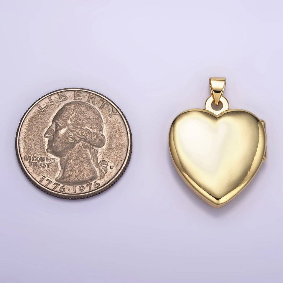 24K Gold Filled Minimalist Heart Locket Pendant | H429