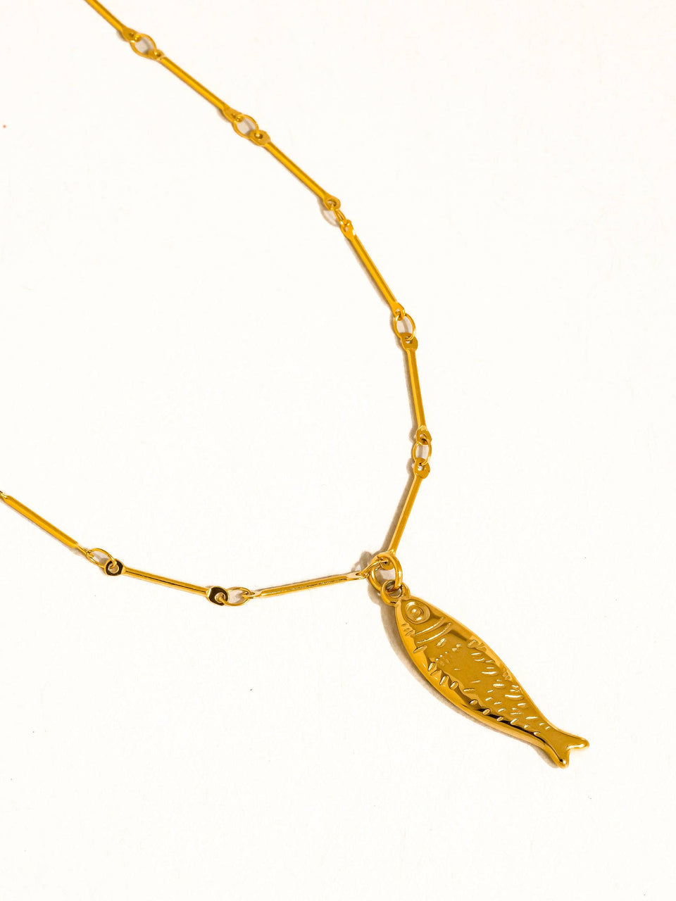 Coralie 18K Gold Non-Tarnish Fish Pendant Chain Necklace
