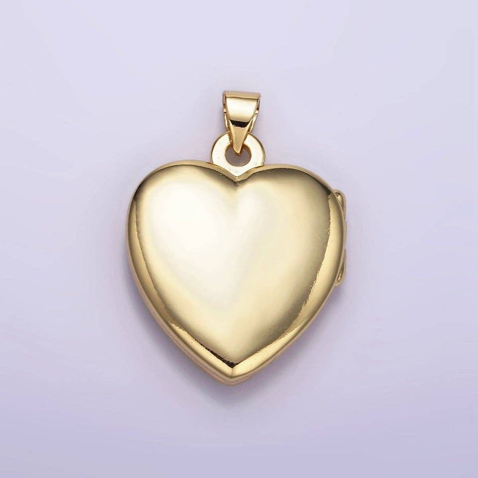 24K Gold Filled Minimalist Heart Locket Pendant | H429