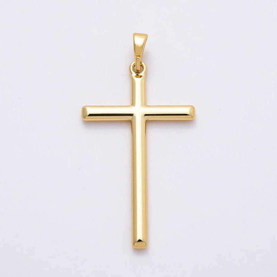 14K Gold Filled 36mm Plain Religious Cross Charm | Charms-00666