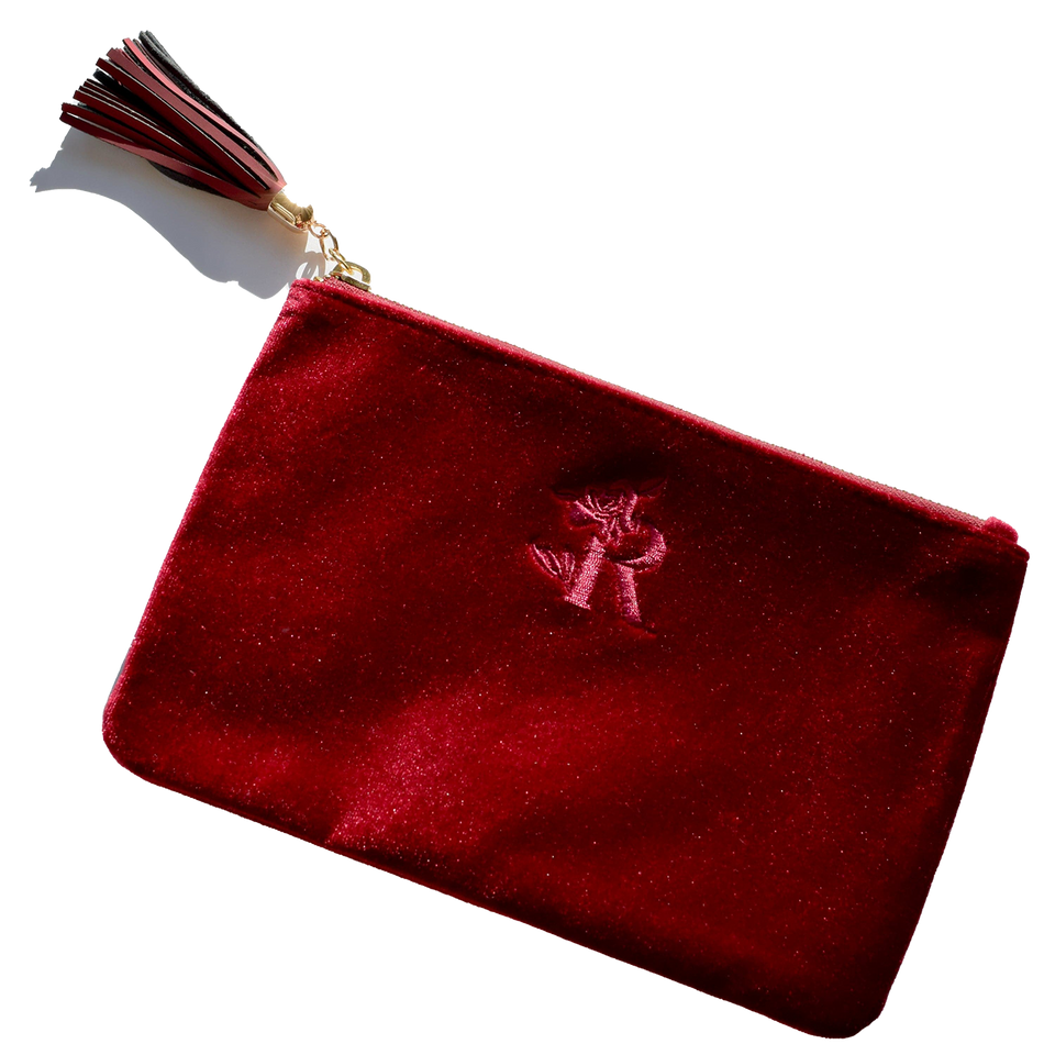 Rosebud Cranberry Velvet Bag