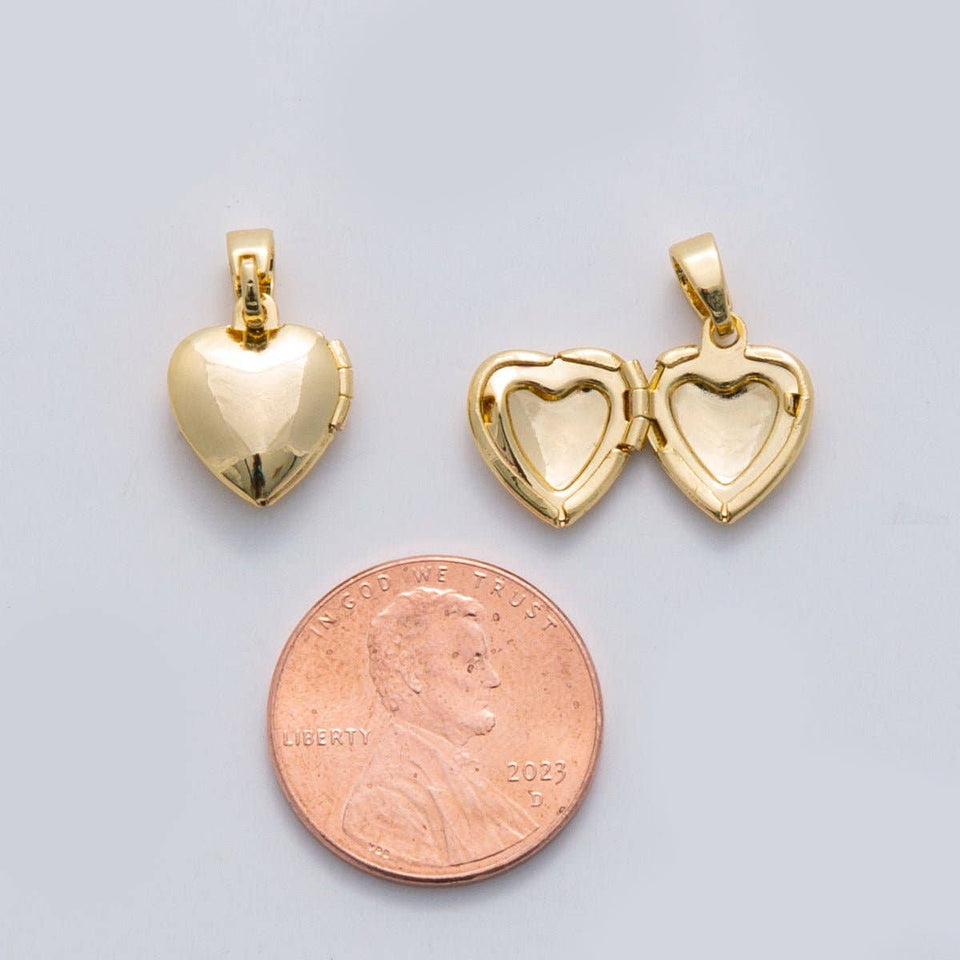 18K Gold Filled Minimalist Heart Locket Pendant | AH688