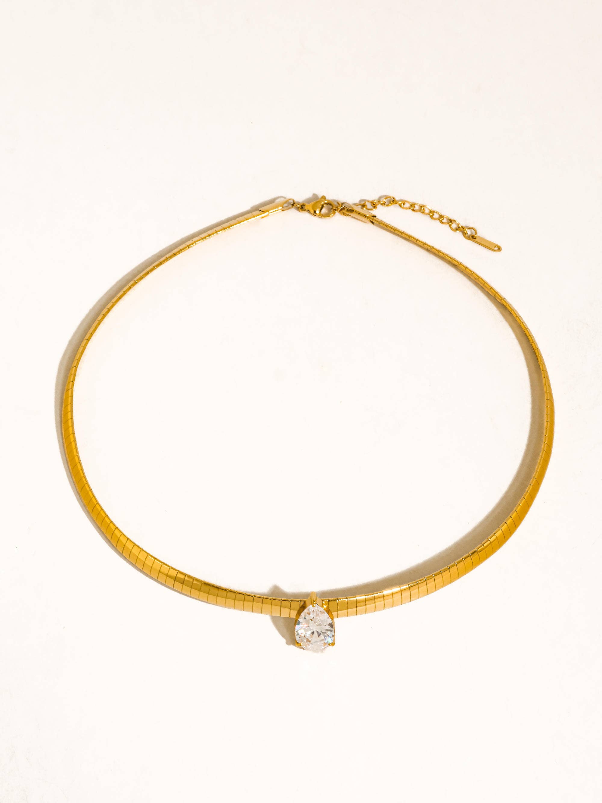 Northwood 18K Gold Non-Tarnish Teardrop CZ Choker Necklace