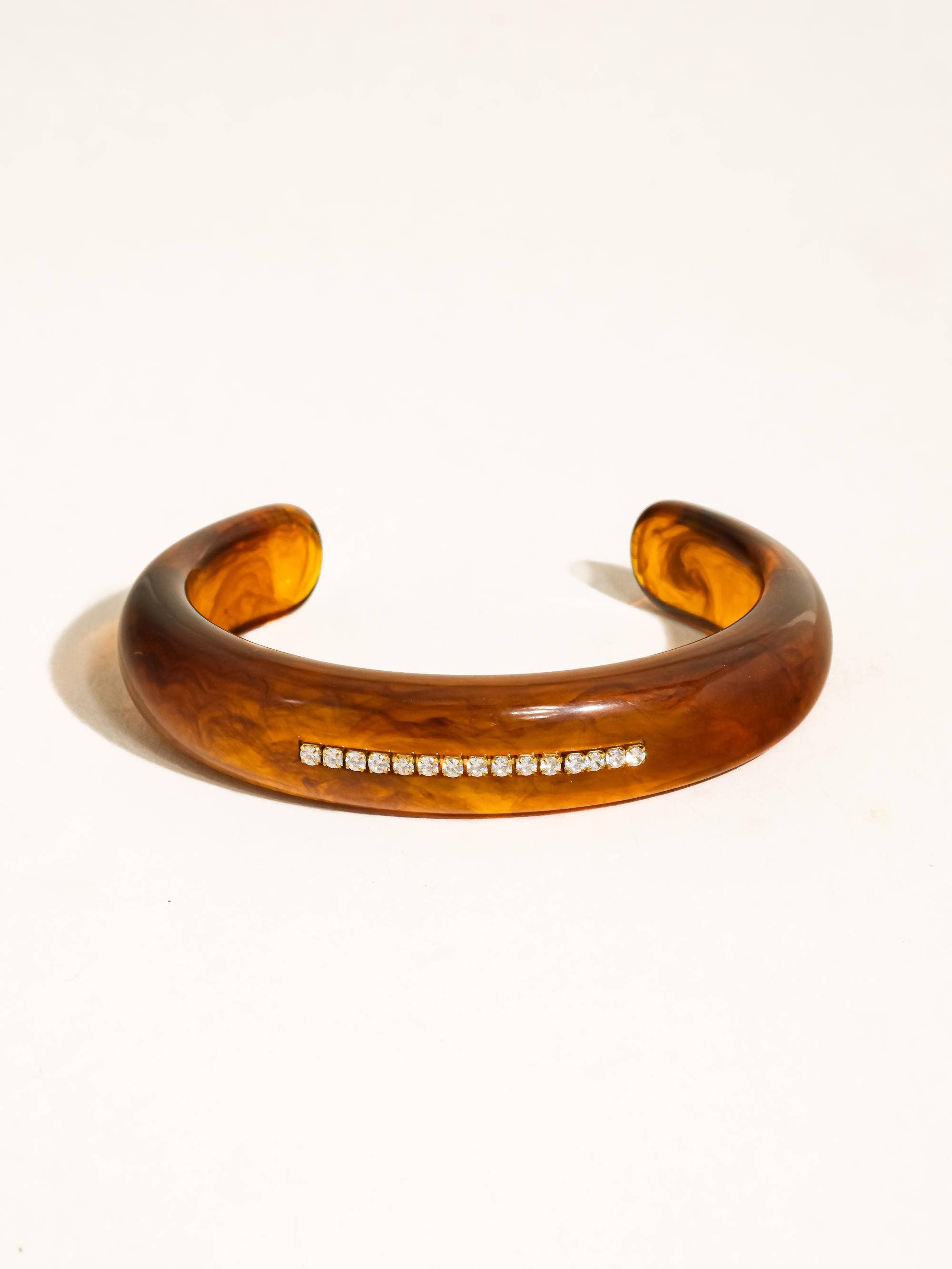 Bryony 18K Gold Non-Tarnish Amber Resin CZ Bracelet