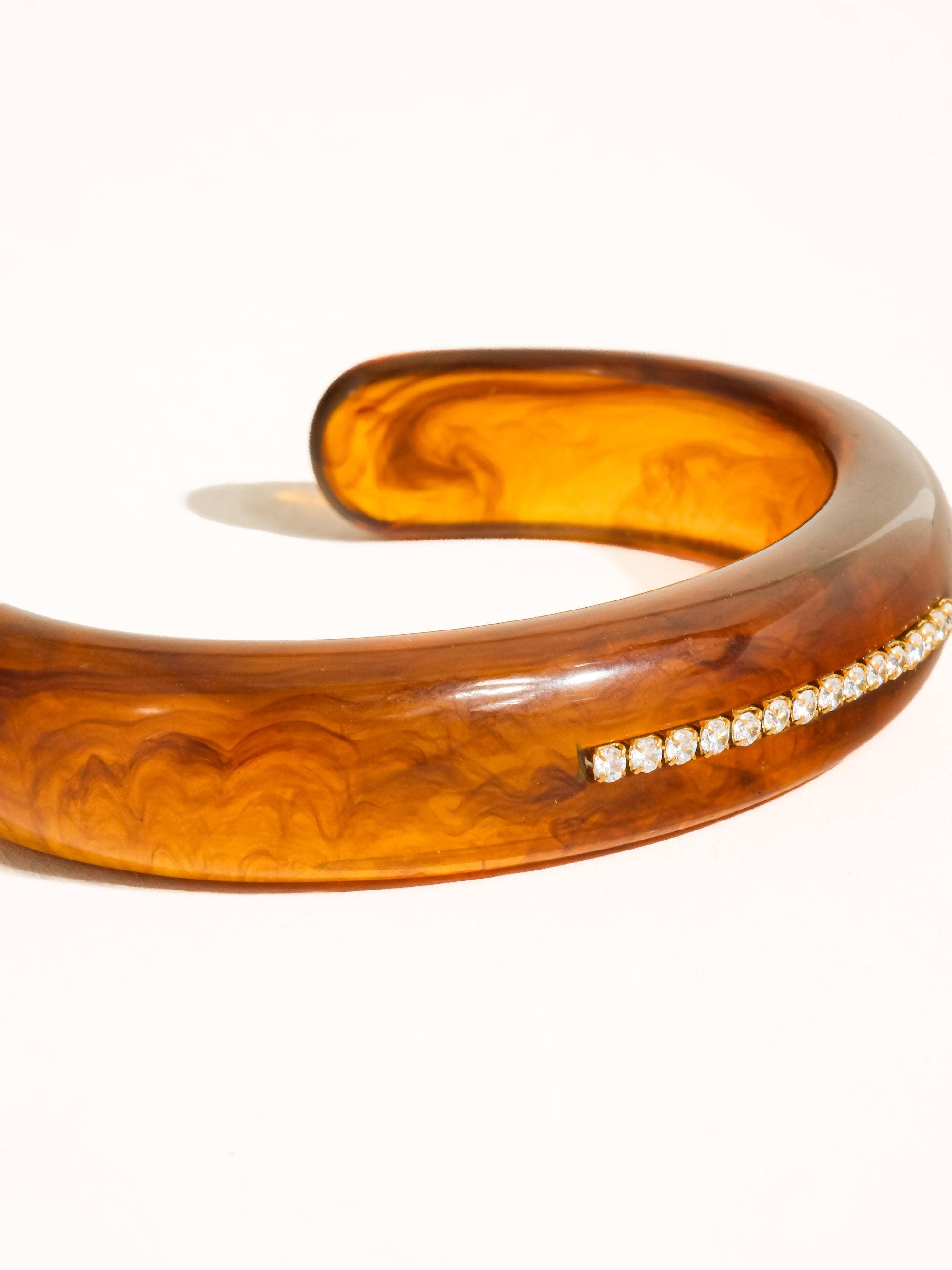 Bryony 18K Gold Non-Tarnish Amber Resin CZ Bracelet